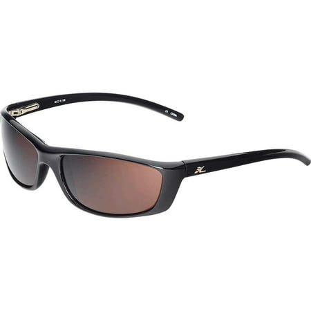 New $90 Hobie Rips Polarized Sport Sunglasses Black Cobalt Blue Mirror